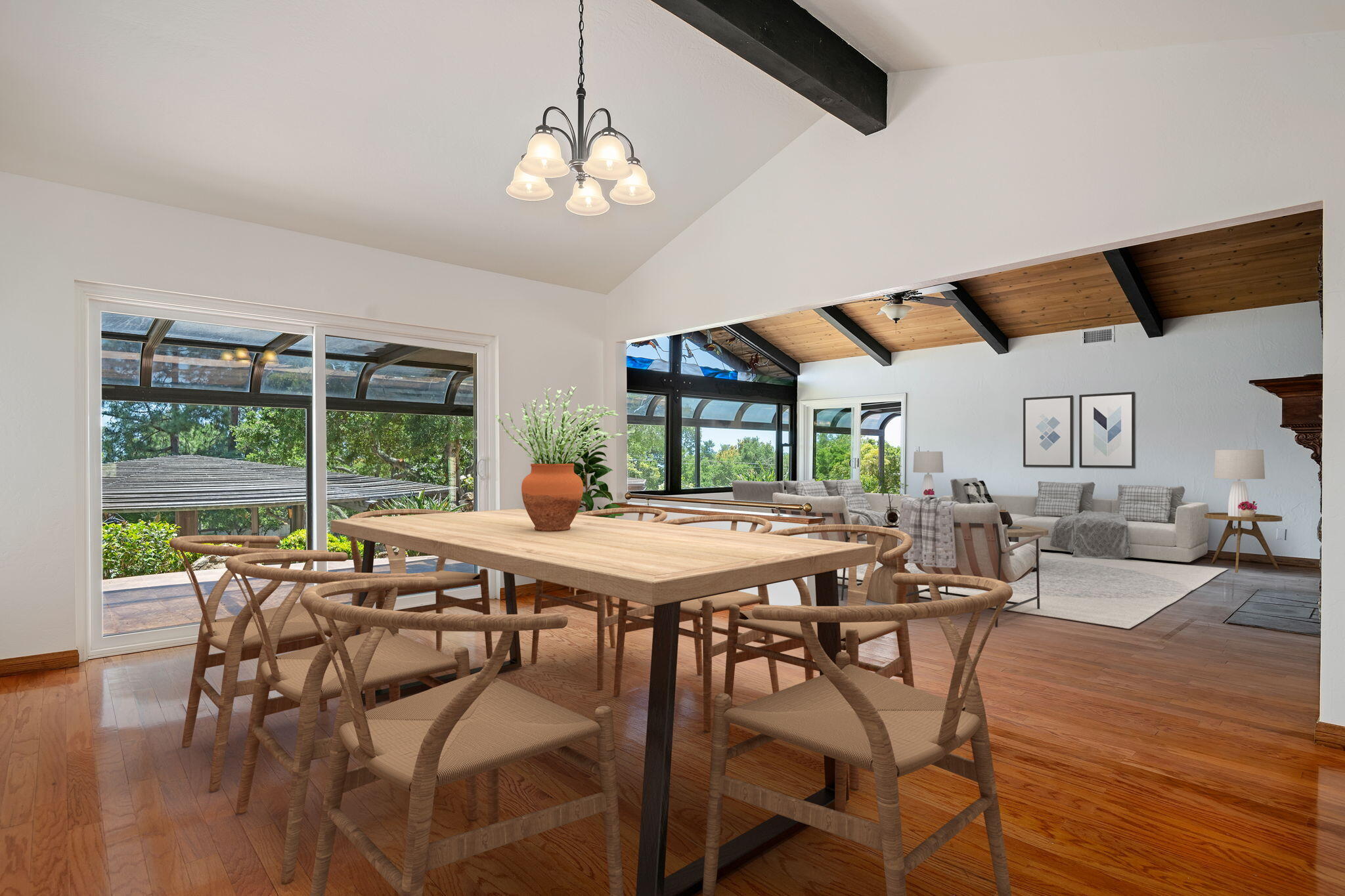 2106 Mt Calvary Road Santa Barbara, CA 93105 - Photo 15 of 66 a view of a dining room with furniture window and outside view