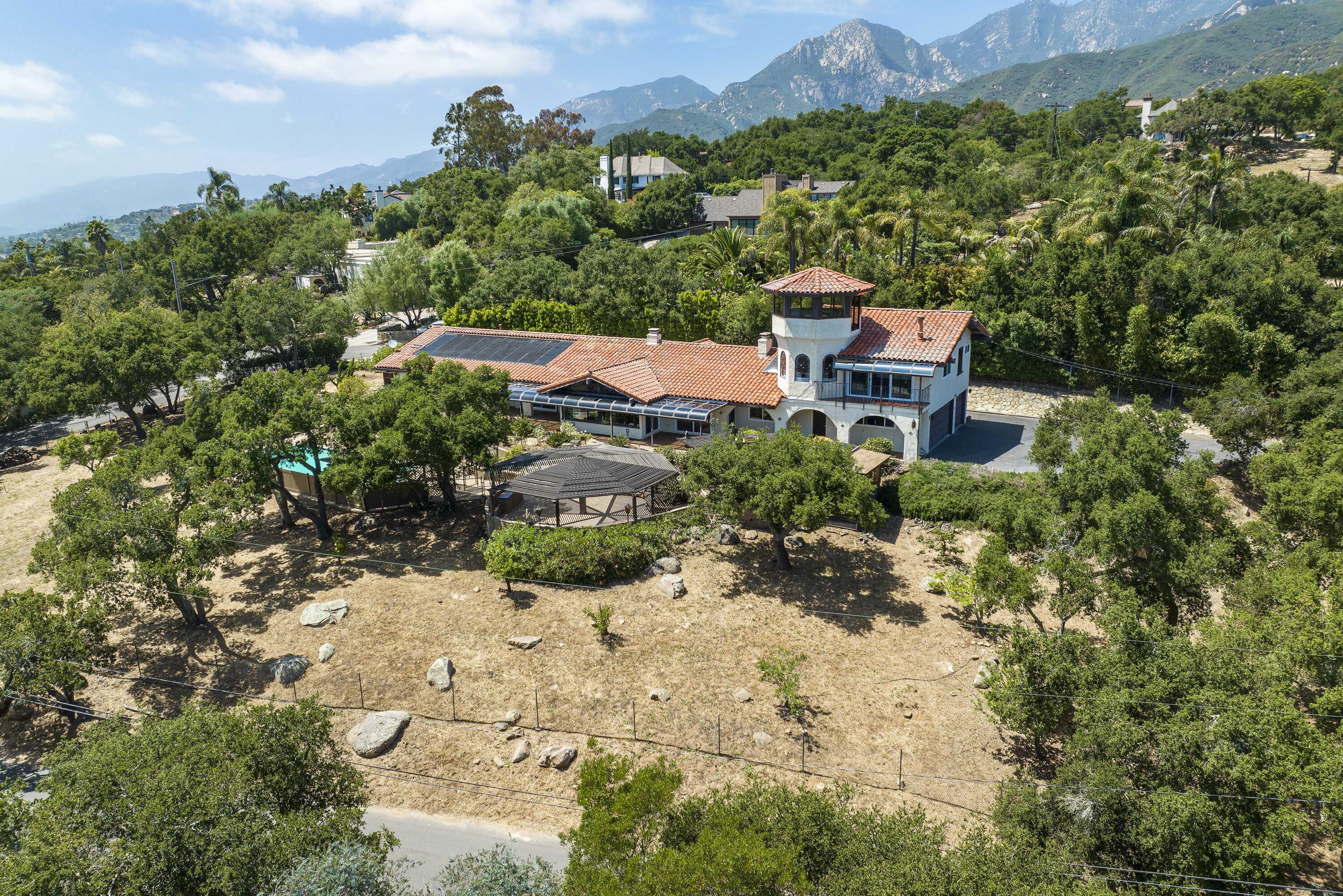 2106 Mt Calvary Road Santa Barbara, CA 93105 - Photo 2 of 66 an aerial view of a house with a yard and lake view