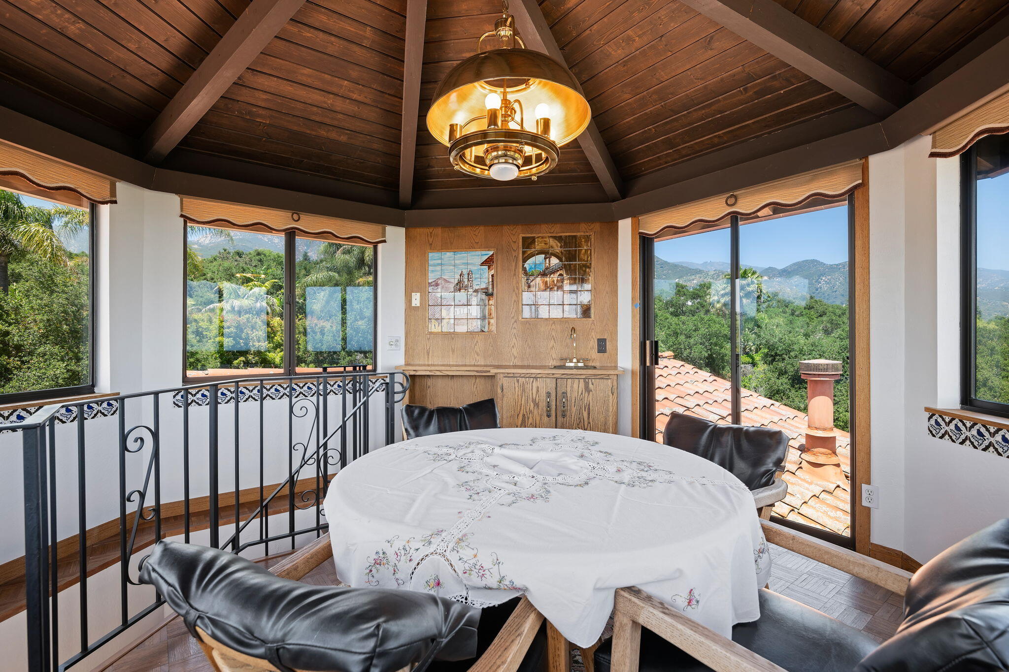 2106 Mt Calvary Road Santa Barbara, CA 93105 - Photo 32 of 66 a view of a dining room with furniture window and outside view