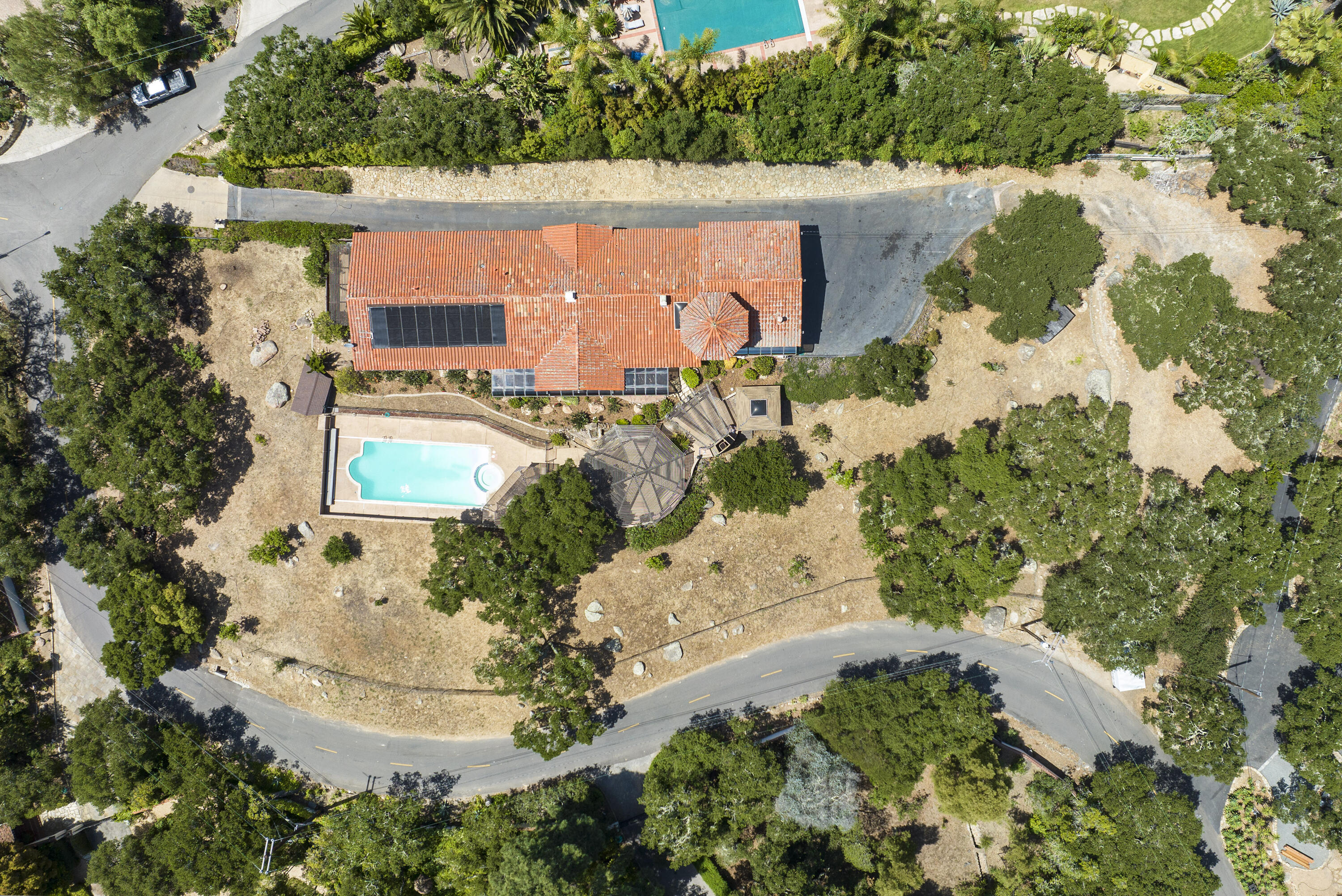 2106 Mt Calvary Road Santa Barbara, CA 93105 - Photo 66 of 66 an aerial view of a house with a yard and lake view