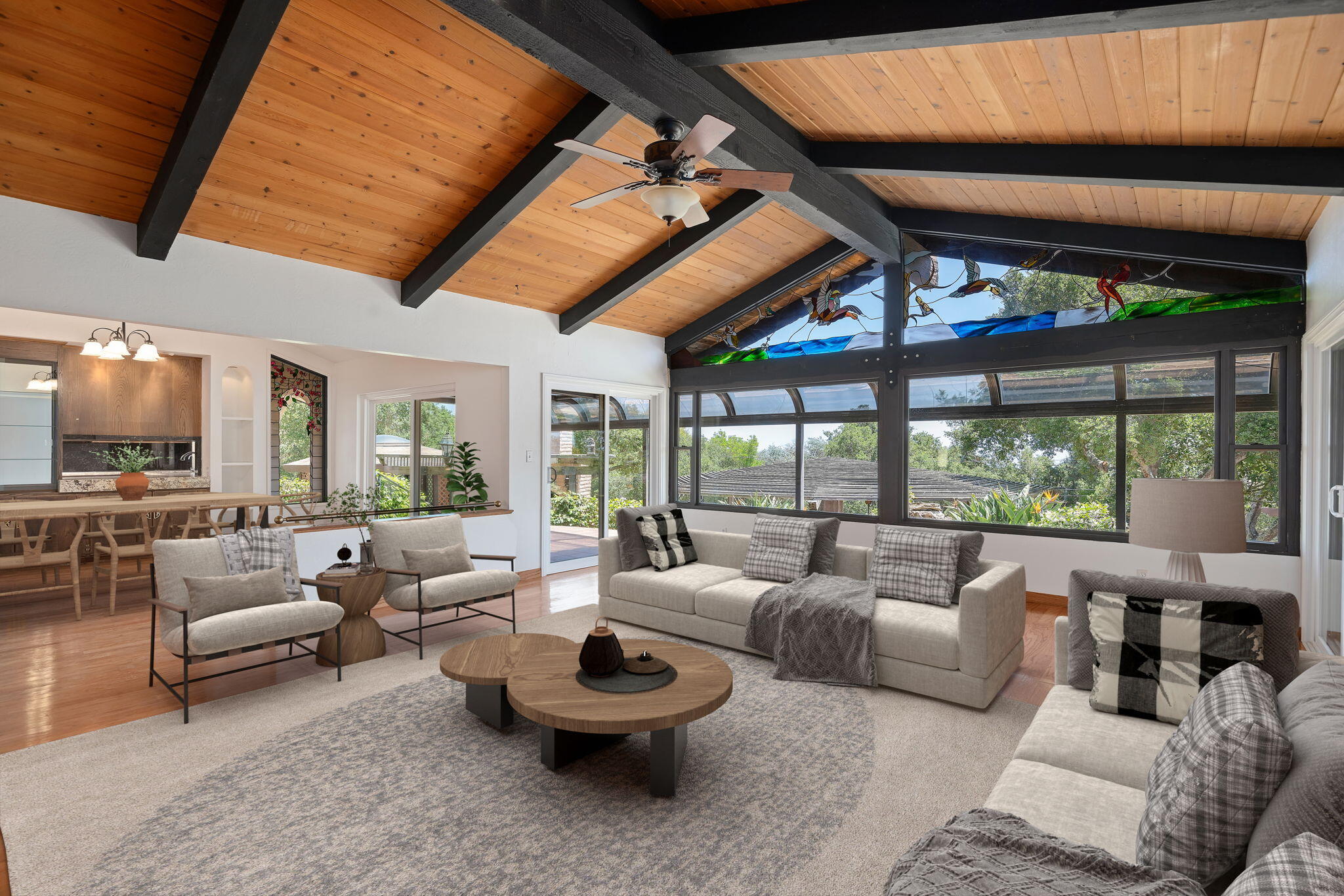 2106 Mt Calvary Road Santa Barbara, CA 93105 - Photo 9 of 66 a living room with furniture and a large window