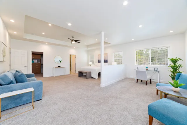 a living room with furniture and a couch