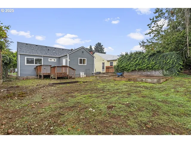 a house view with a garden space