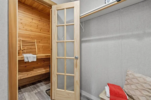 a bathroom with a window