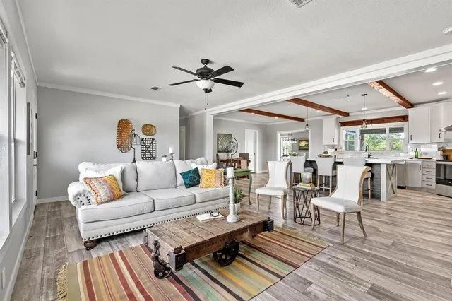 a living room with furniture