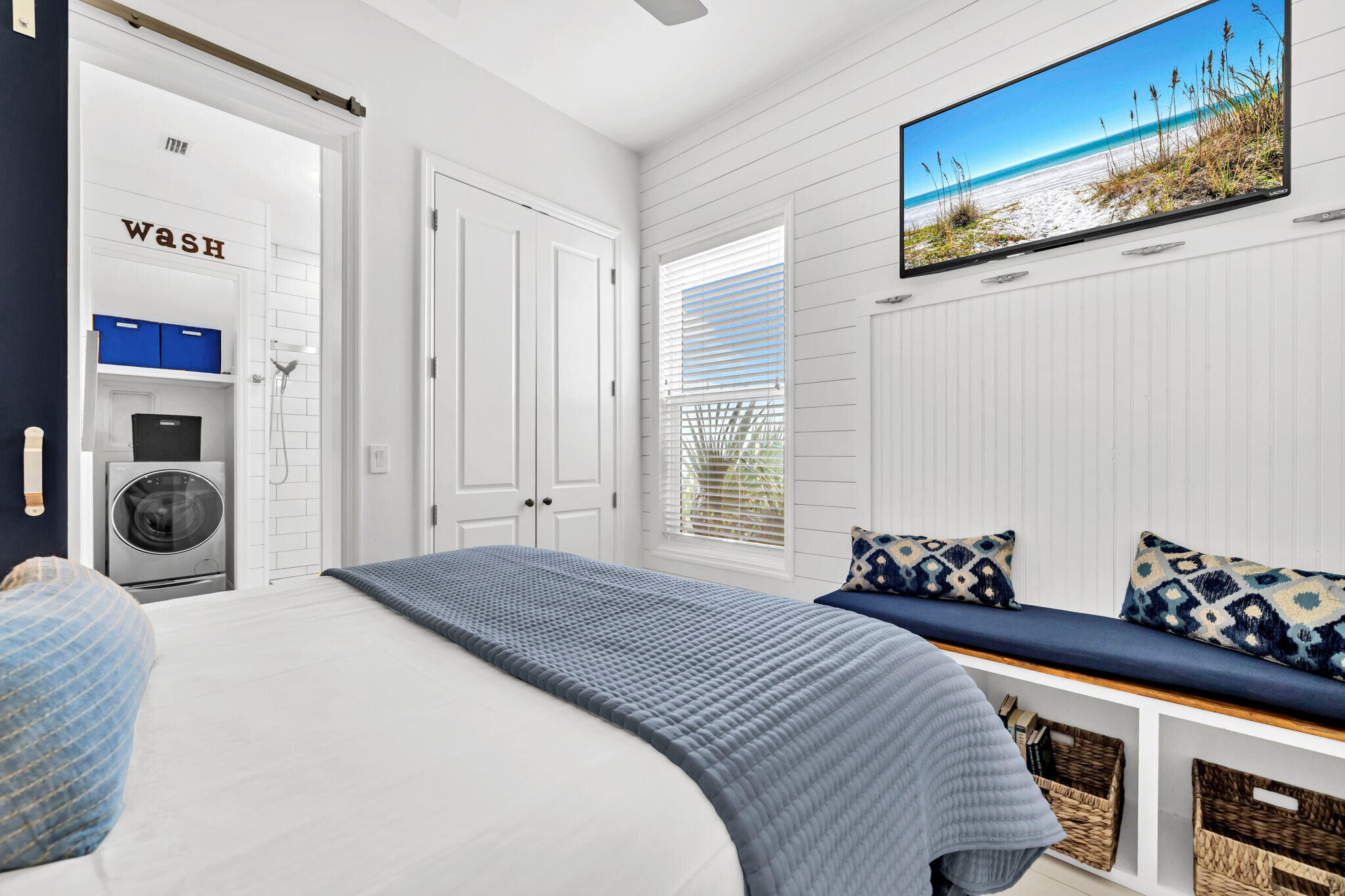 613 Eastern Lake Road, Unit 3 Santa Rosa Beach, FL 32459 - Photo 21 of 38 a bedroom with a bed and a window