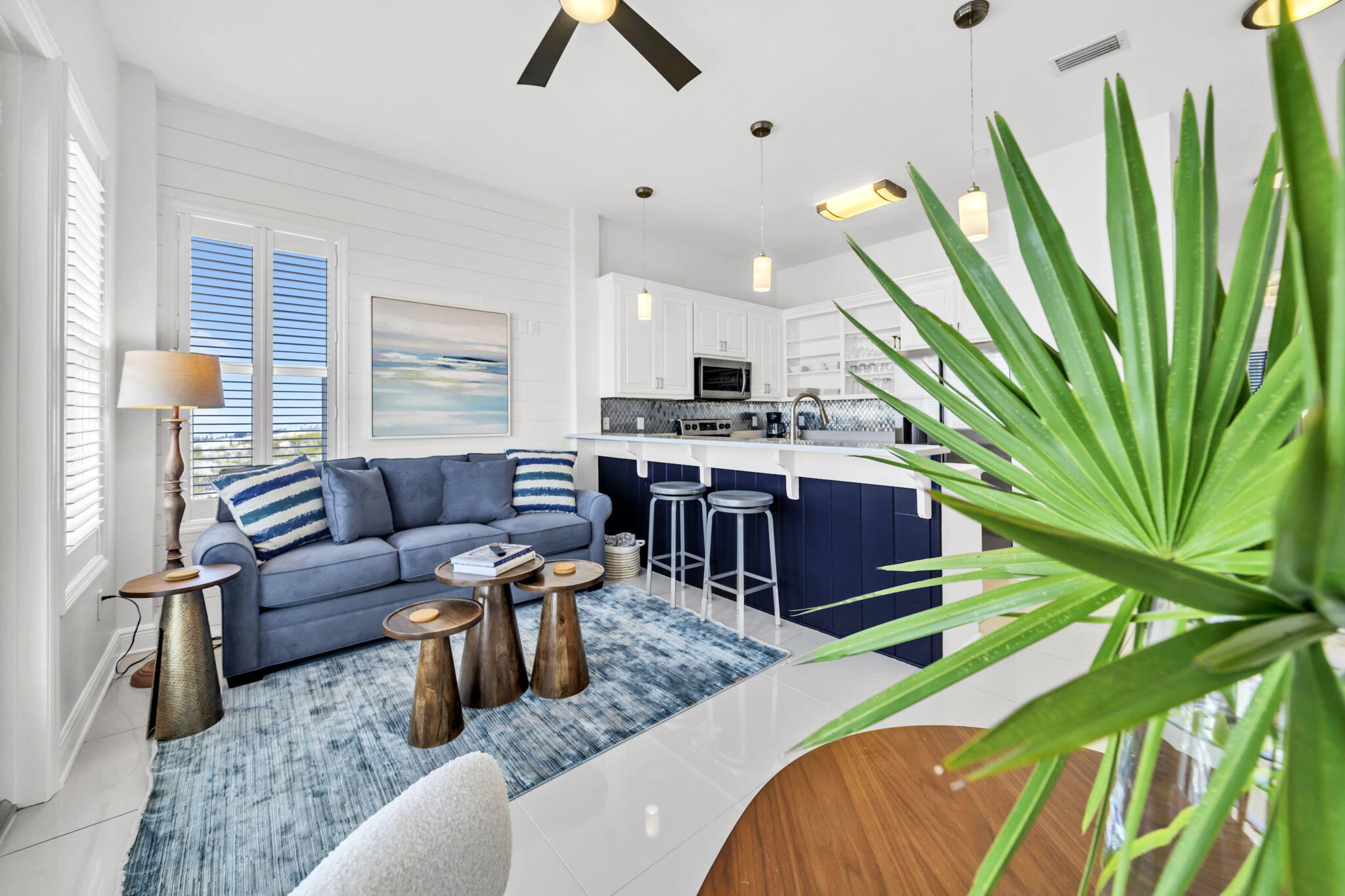 613 Eastern Lake Road, Unit 3 Santa Rosa Beach, FL 32459 - Photo 8 of 38 a living room with furniture fireplace and a large window