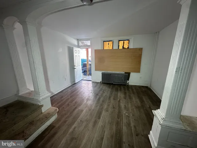 a view of wooden floor in a room