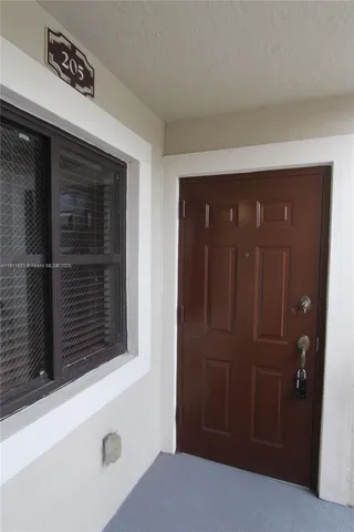 a view of wooden door