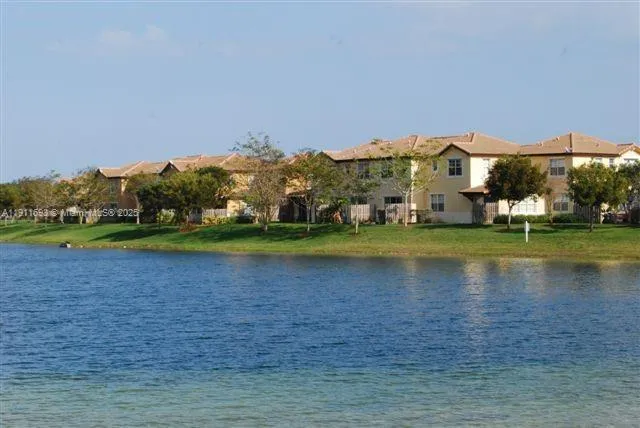 a view of a yard with an trees