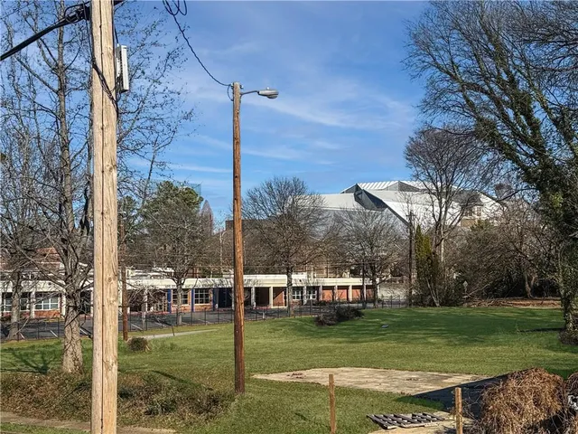 a view of a building with street view