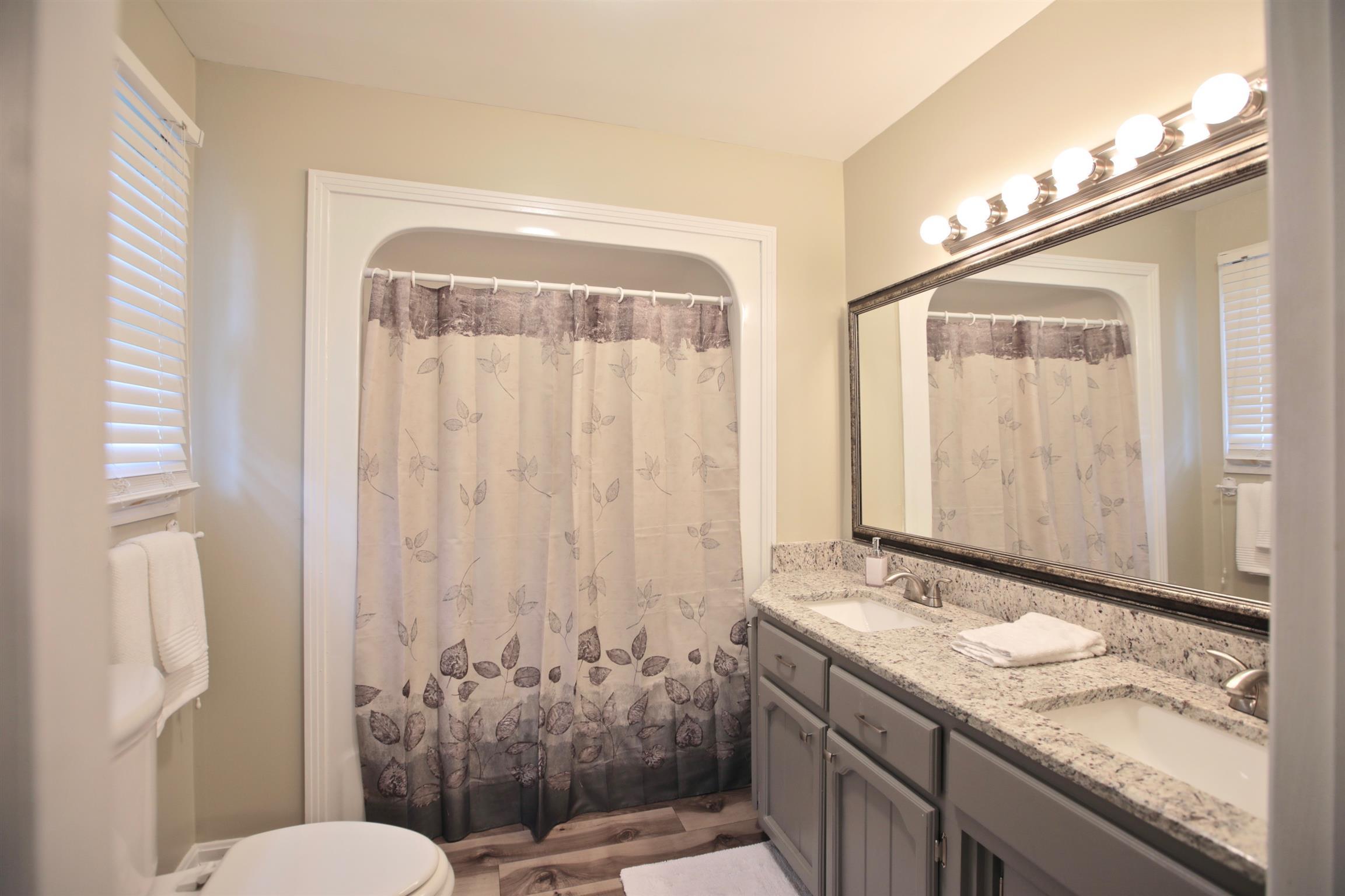 2674 New Hall Road Greenbrier, TN 37073 - Photo 17 of 30 a bathroom with a granite countertop sink toilet and shower