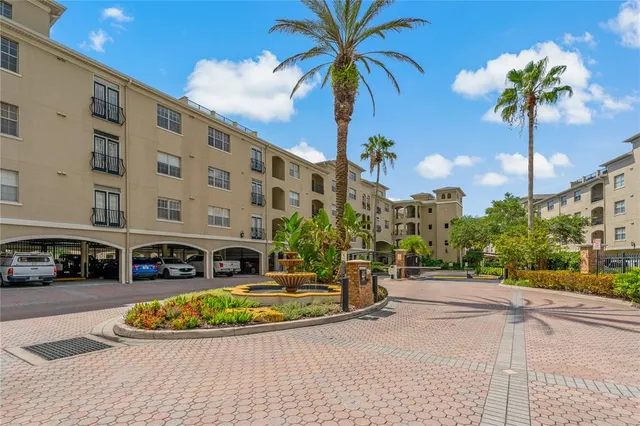 a view of a fountain with a swimming pool