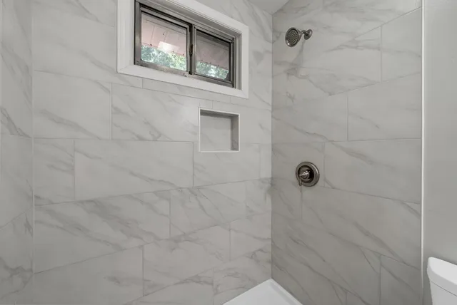 a bathroom with a shower