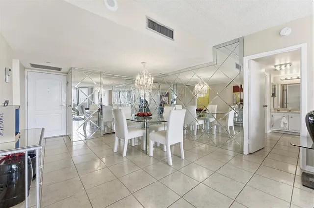 a dining room well furnished