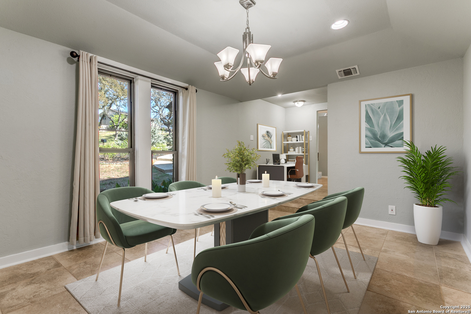 11410 Whisper Moss Street San Antonio, TX 78230 - Photo 6 of 44 a view of a dining room with furniture window and wooden floor