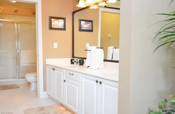 a bathroom with a sink a toilet and a shower