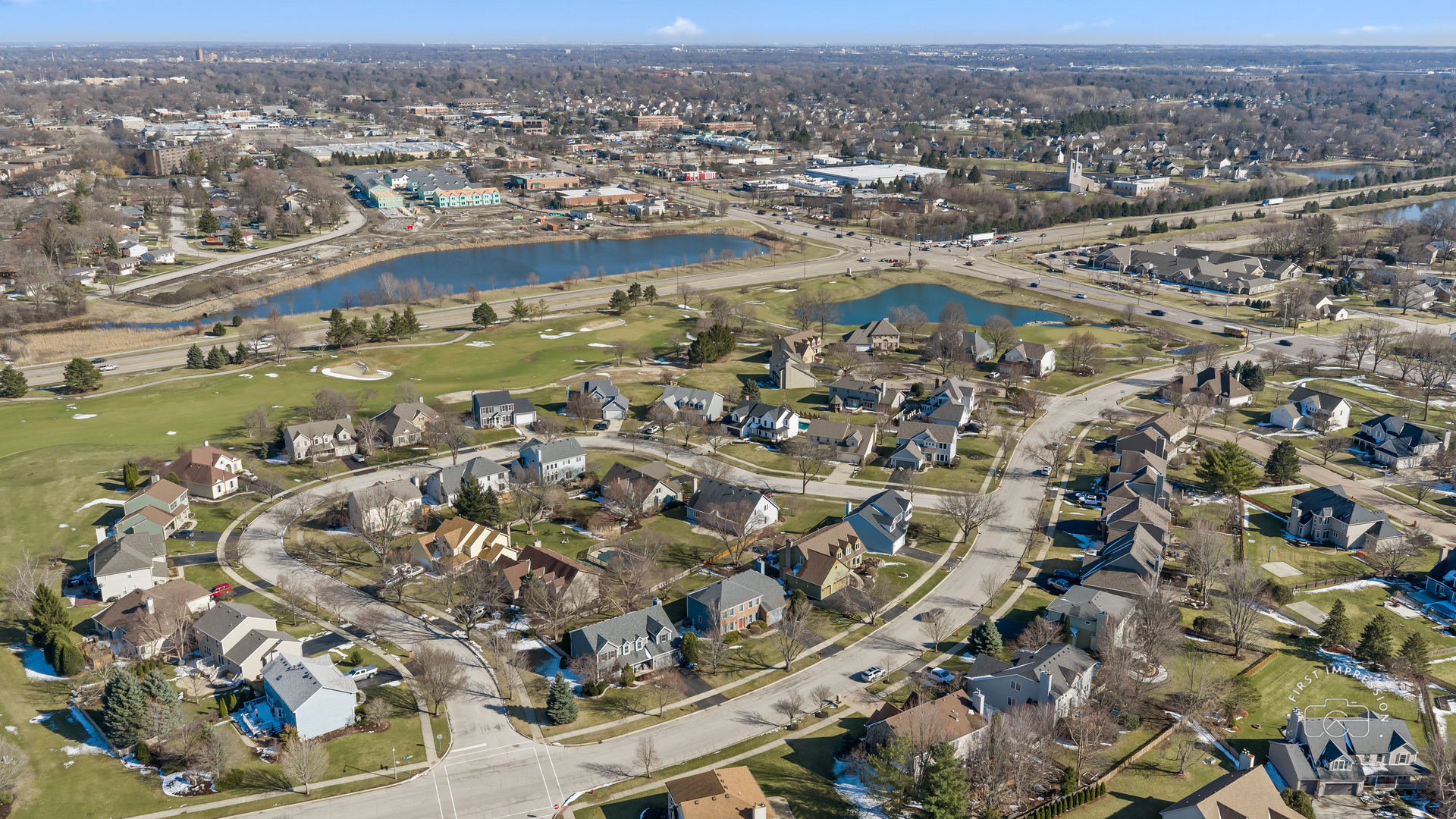 225 North Canterbury Road Aurora, IL 60506 - Photo 35 of 42 an aerial view of residential houses with outdoor space