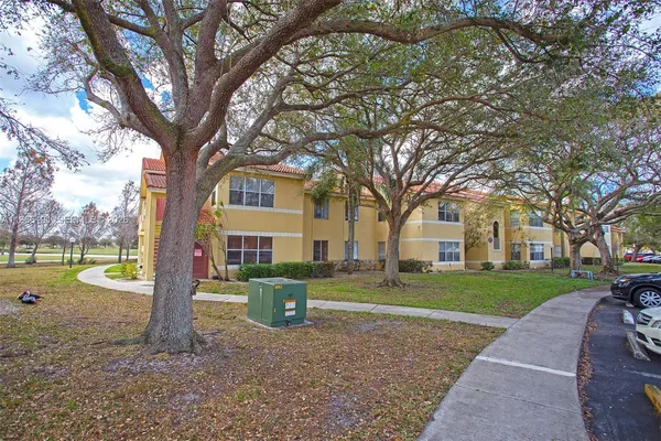 a view of a lake with houses