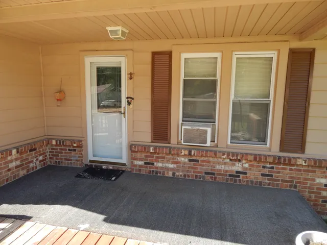 view of backyard with a window