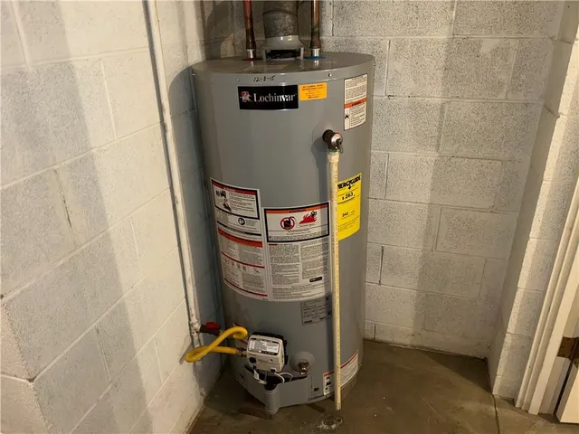 a close view of water heater room