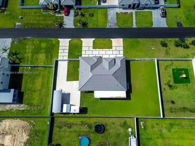 an aerial view of a house