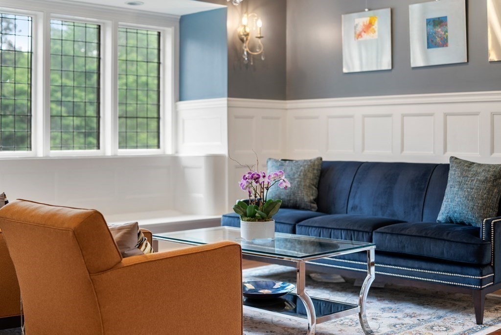 19 Burnham Road Newton, MA 02465 - Photo 6 of 30 a living room with furniture and a potted plant