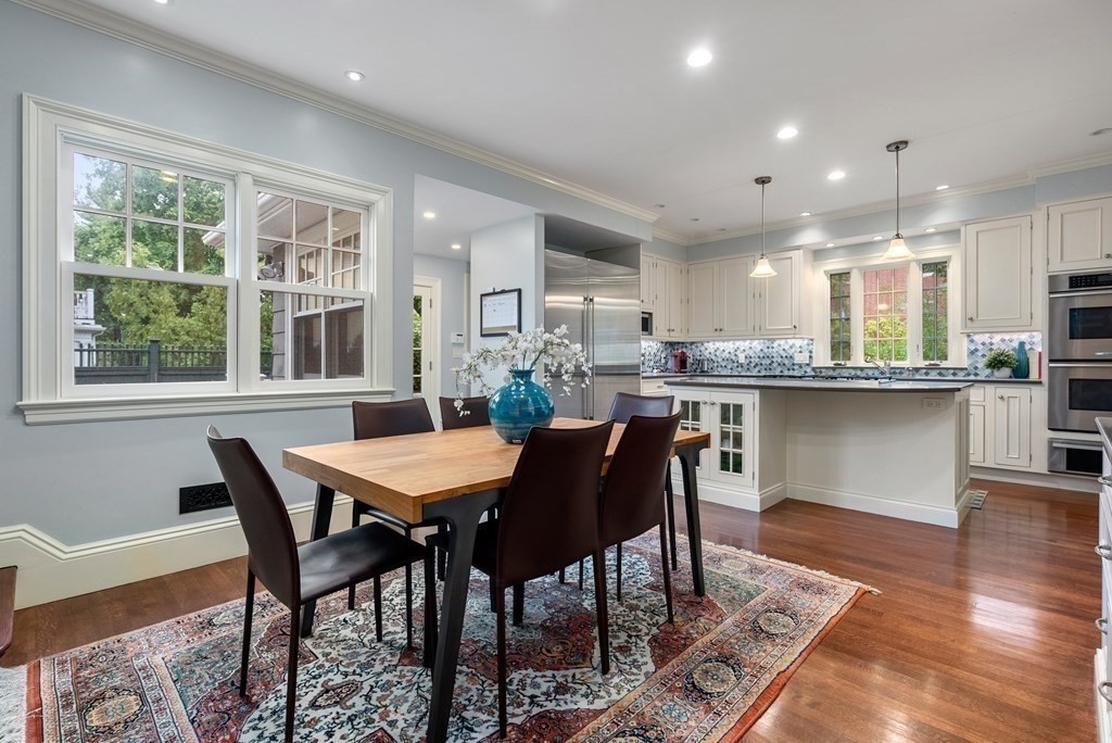 19 Burnham Road Newton, MA 02465 - Photo 9 of 30 a view of a dining room with furniture window and wooden floor