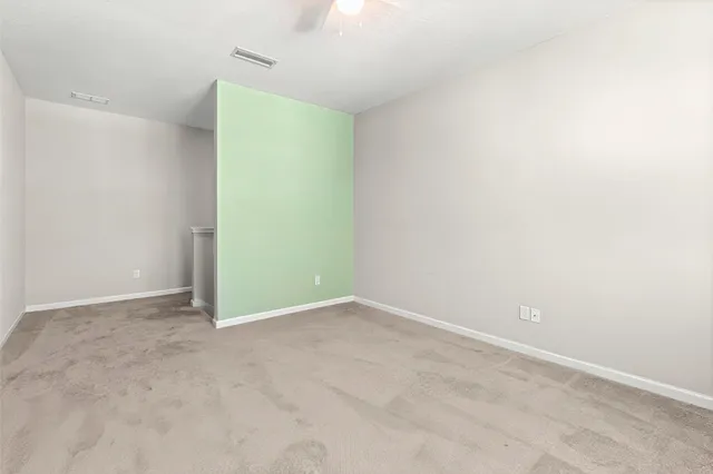an empty room with closet