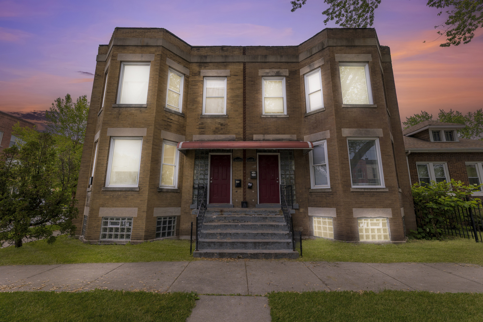 a front view of a house