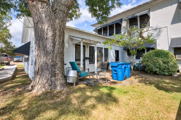 a view of a house with patio
