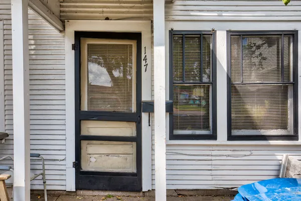 a view of a door of the house