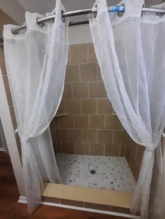 a bathroom with a shower