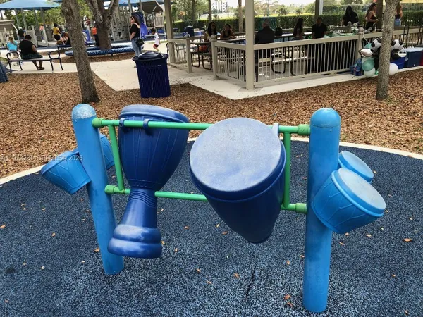 a park view with a bench