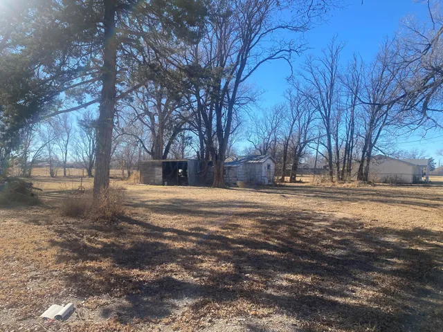 a view of road with large trees