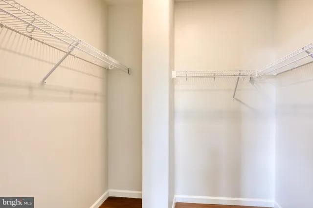 a view of small space with racks on the wall