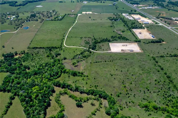 an aerial view of a house