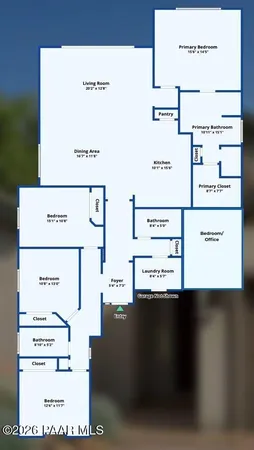 a view of a hallway with wooden floor and a bathroom