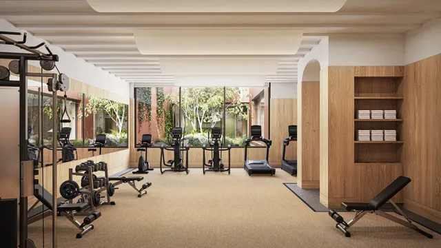 a living room with furniture a window and a potted plant
