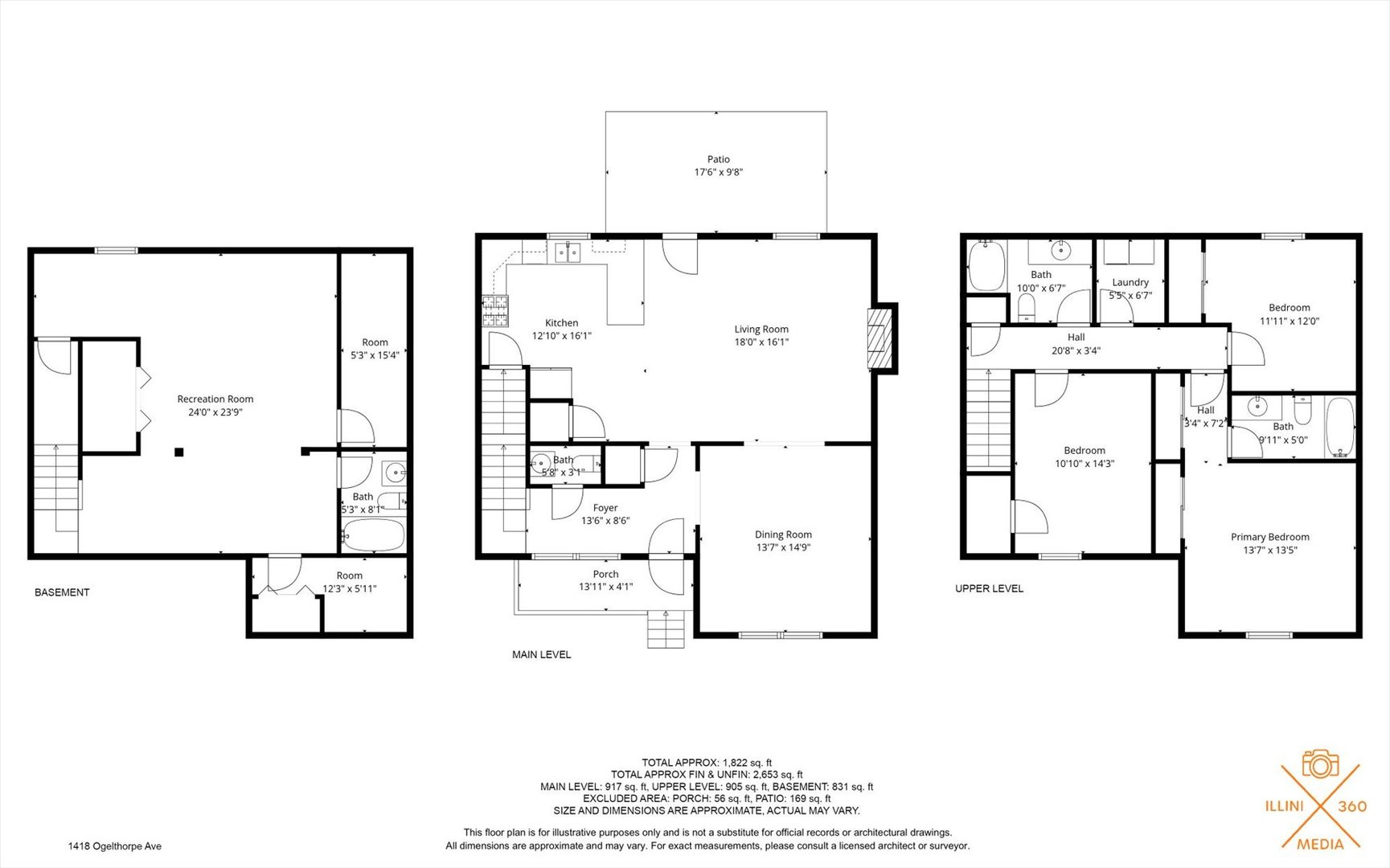 1418 Ogelthorpe Avenue Urbana, IL 61802 - Photo 36 of 36 a picture of a floor plan