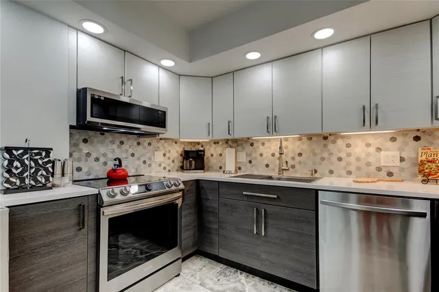 a view of a dining room kitchen and a window
