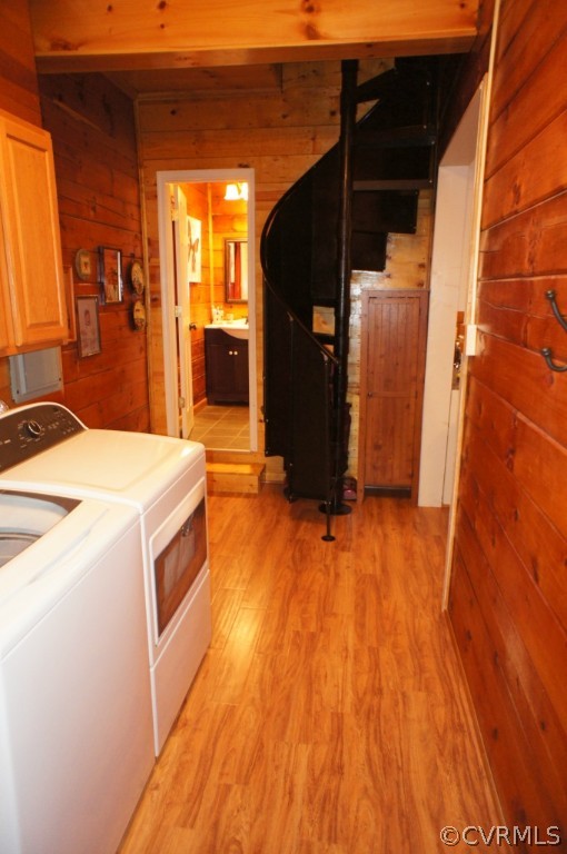 11250 Taylor Road Chesterfield, VA 23838 - Photo 10 of 24 a view of washer and dryer with wooden floor