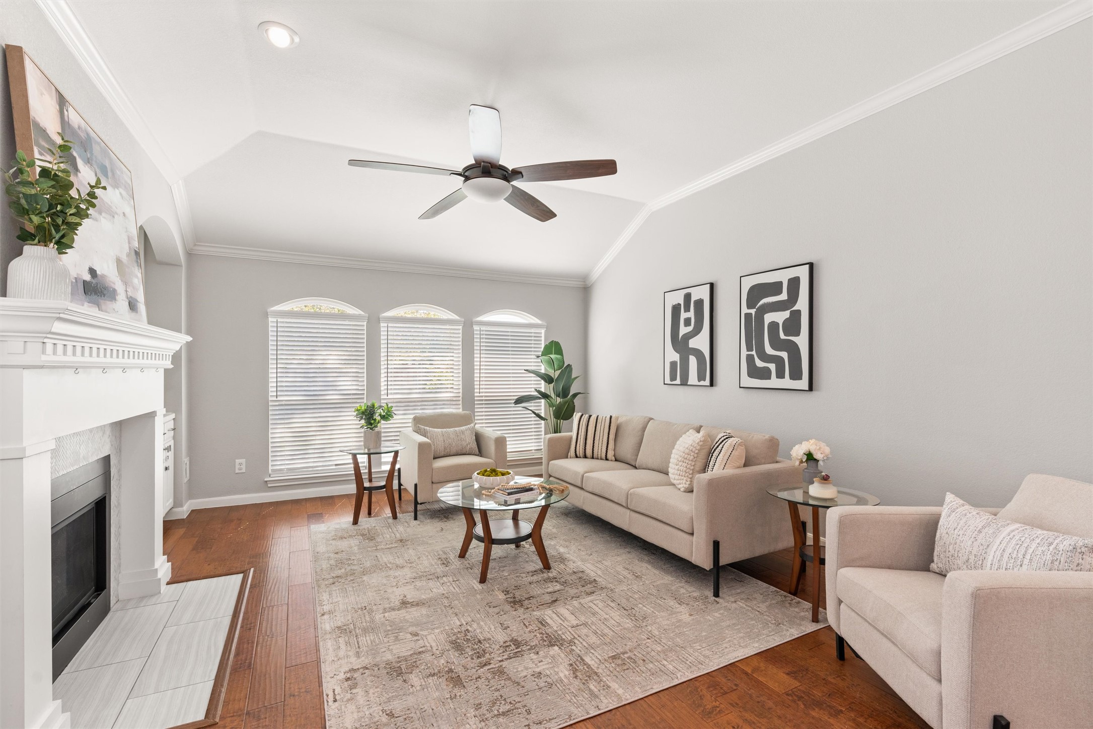 129 Summers Green Georgetown, TX 78633 - Photo 15 of 30 a living room with furniture and a fireplace