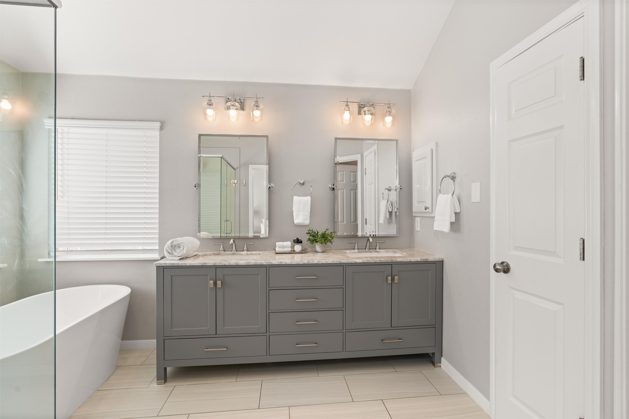 129 Summers Green Georgetown, TX 78633 - Photo 19 of 30 a bathroom with a granite countertop sink mirror and a