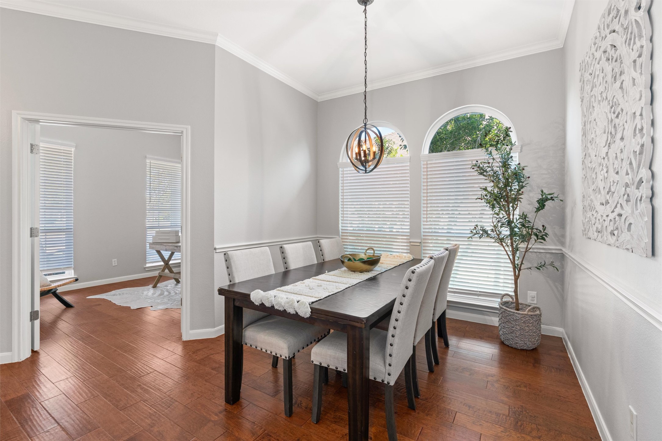 129 Summers Green Georgetown, TX 78633 - Photo 8 of 30 a view of a dining room with furniture window and wooden floor