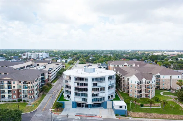 a view of a city that has tall buildings