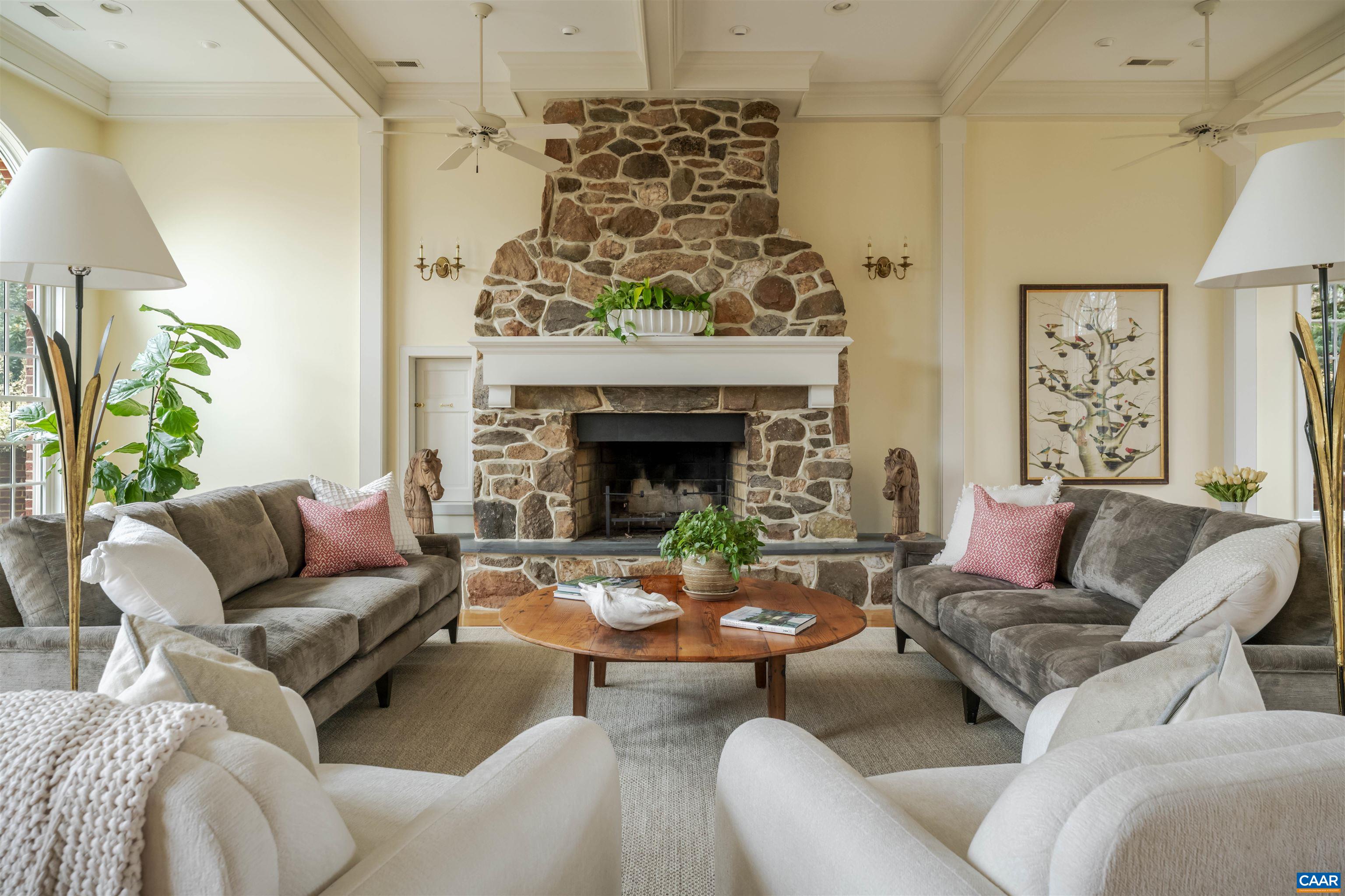 4035 Edge Valley Road North Garden, VA 22959 - Photo 23 of 57 a living room with furniture and a fireplace