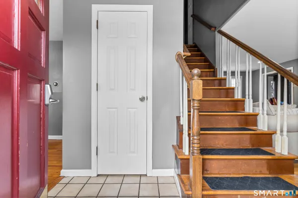 a view of an entryway with staircase