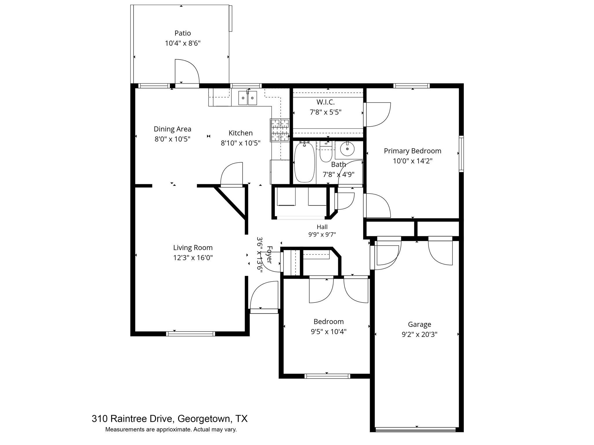 310 Raintree Drive Georgetown, TX 78626 - Photo 12 of 12 Navigate this comprehensive layout showcasing the home's functional flow, from the inviting living spaces to private retreats.