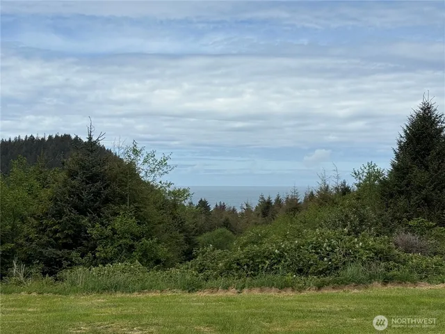 a view of a lake with a big yard